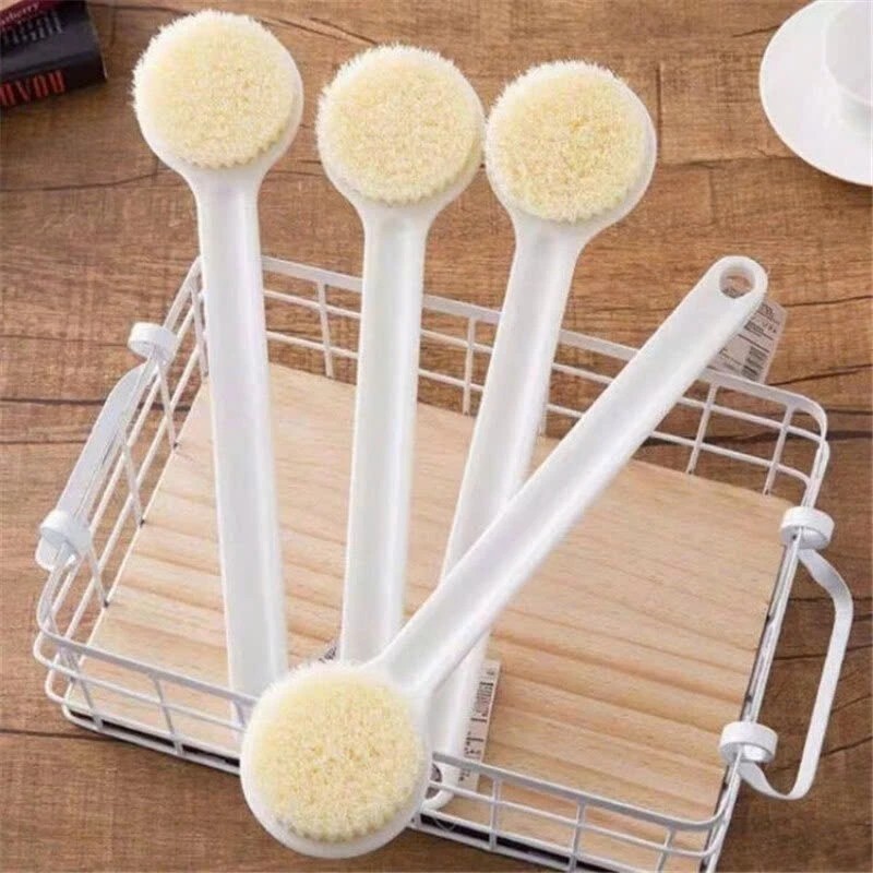 Super Soft Exfoliating Back Scrubber Long Handle, Gentle Full Body Back Scrubbing Bath Brush