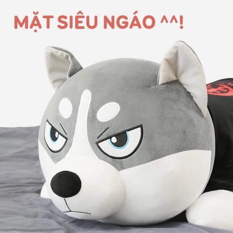 Giant 1m5 Big Crazy Face Husky Teddy Bear, High Quality Cool Husky Stuffed Animal