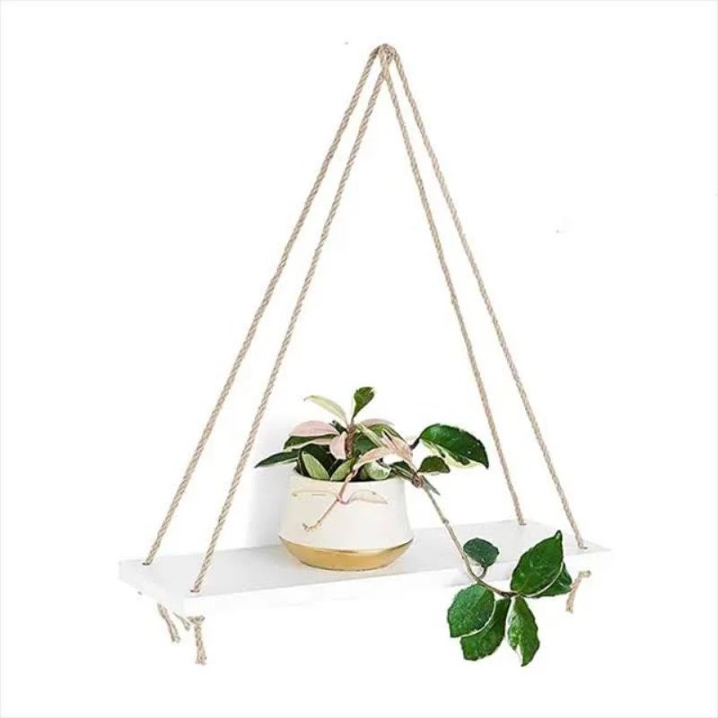 Wooden wall shelf, An Ha Furniture rope shelf, size 30x10cm and 30x12cm, comes with nails and rope
