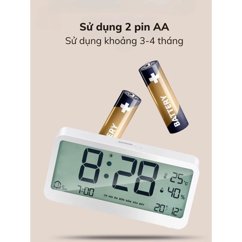 Multi-function desk clock - Night LED screen with integrated alarm, temperature and humidity measurement, bedroom decor, touch