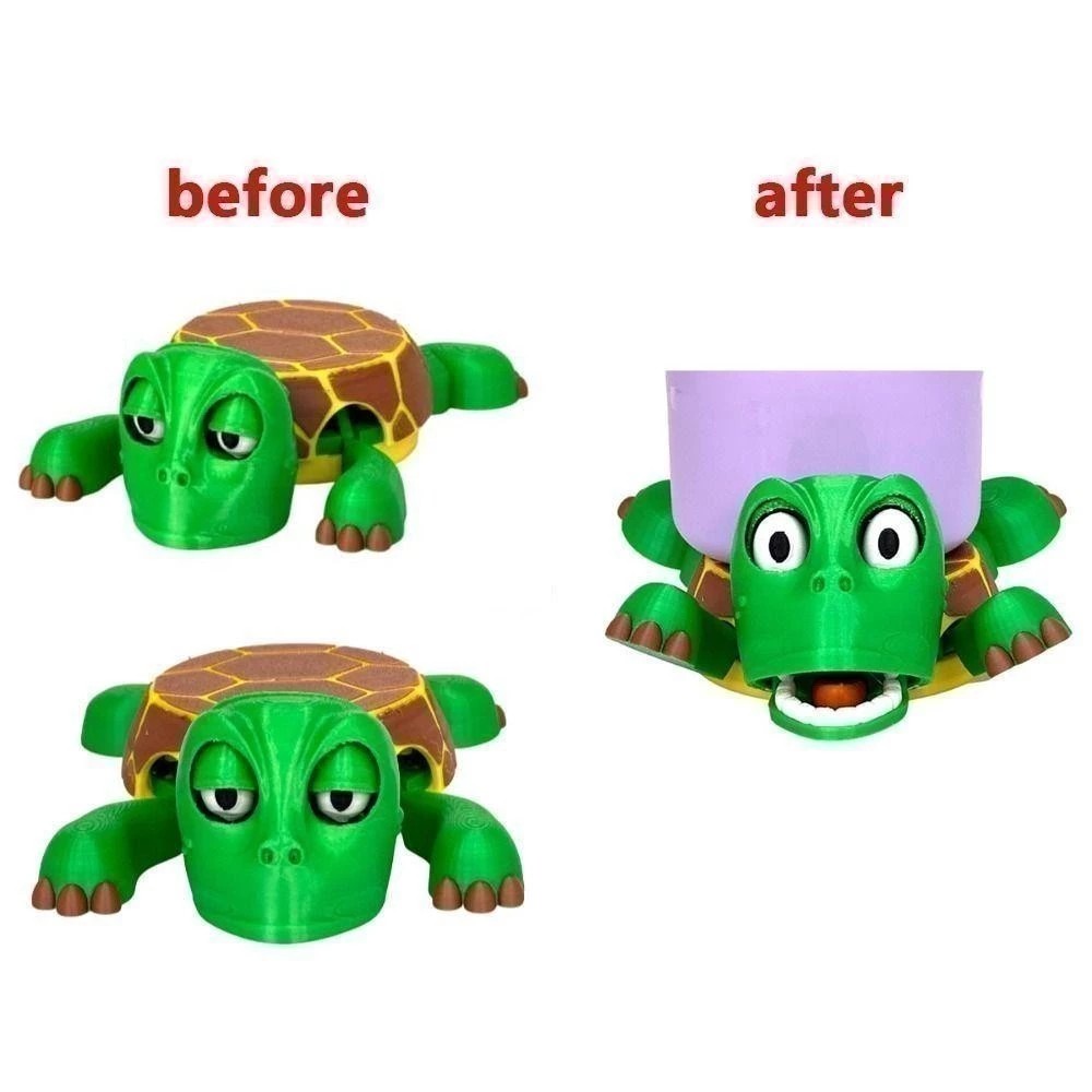 BLAZELINK Cup Coaster, Auto Open Eyes Funny Turtle Cup Mat, Kids Gift Table Protector Animal Drink Mat