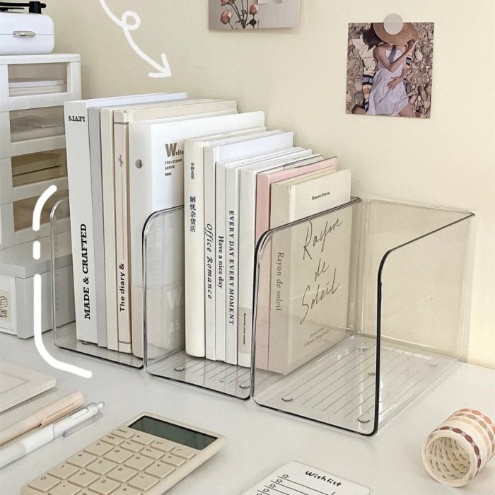 U Shaped Bookshelf Free Combination Acrylic Transparent Desktop Office Bookshelf Desktop Book Folder Book Organizer