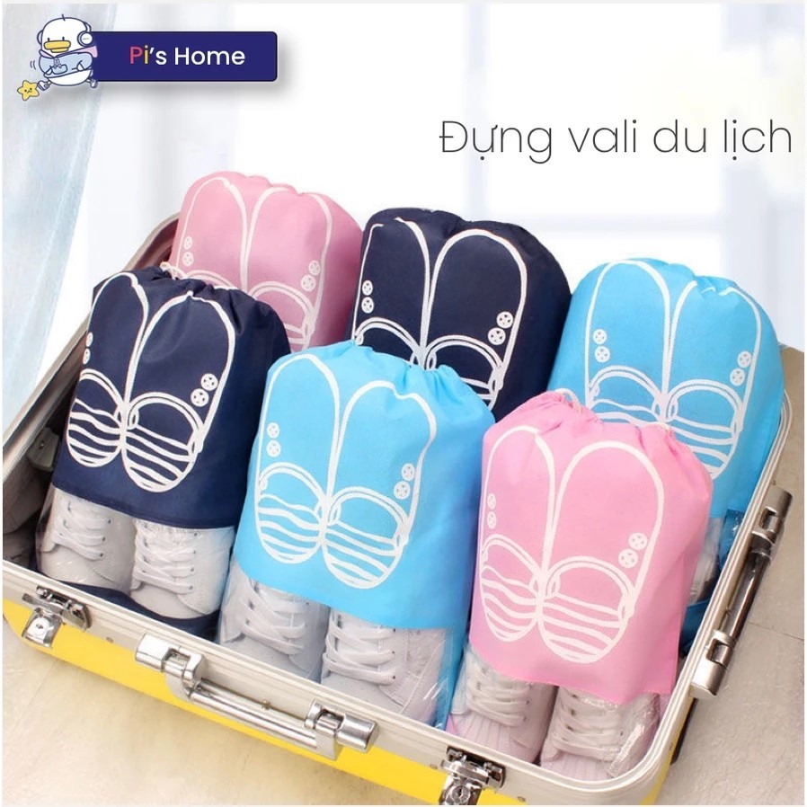 Drawstring canvas shoe bag, for shoe cabinet, travel suitcase