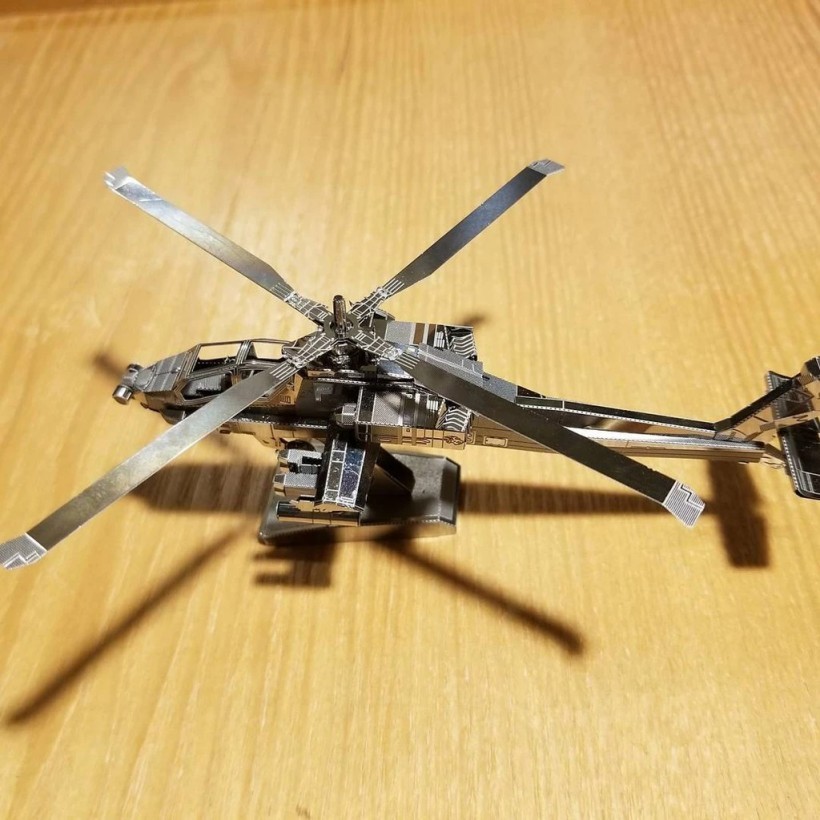 3D Metal Model Assembled AH-64 Apache Attack Helicopter US Army [Unassembled]
