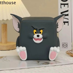 Tthouse Đồng Xu Tiết Kiệm, Bình Đựng Tiền Tom Bền Dung Tích Lớn, Trang Trí Dễ Thương INS Nhựa Trẻ Em Hộp Bảo Quản Hộ Gia
