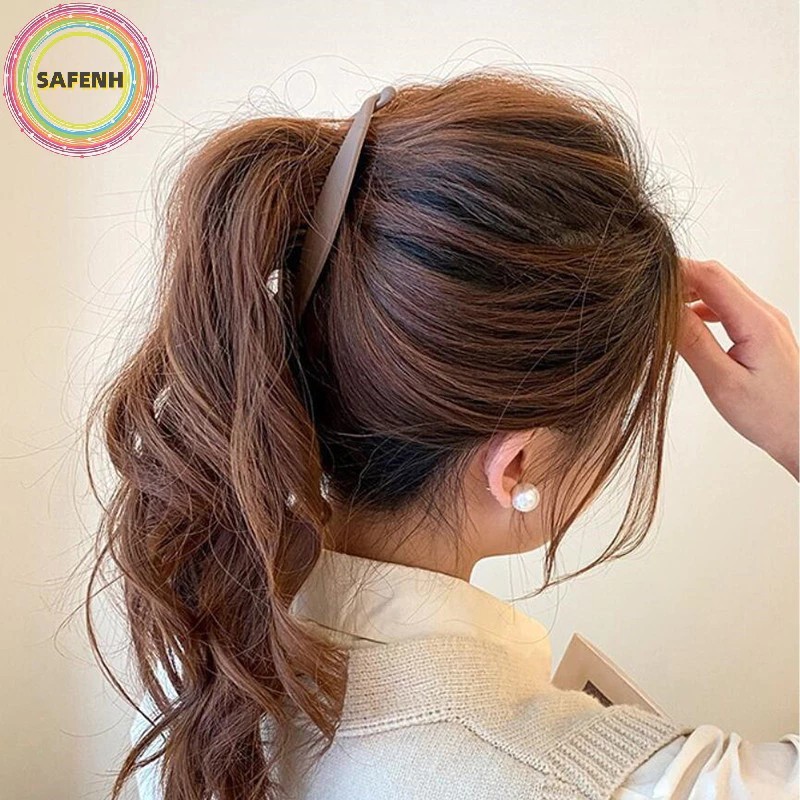 Safenh Fashion Fish Shape Hair Claw Simple Solid Color Banana Hair Clip For Women Girls Wave Comb Hair Clip Braided Clip VN