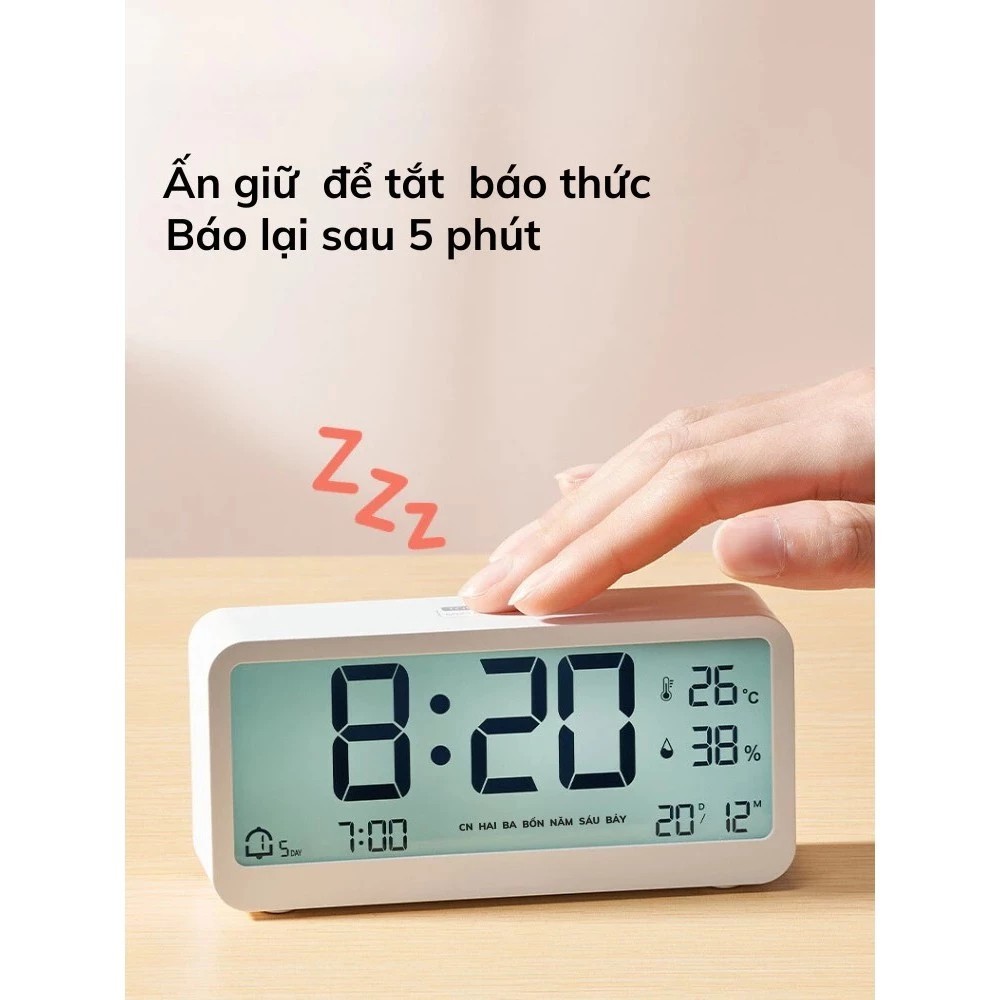 Multi-function desk clock - Night LED screen with integrated alarm, temperature and humidity measurement, bedroom decor, touch