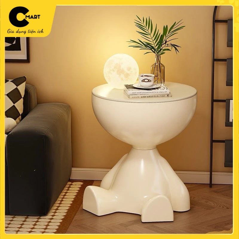 Small Tea Table 2IN1 Cute Bear Shaped Mobile Side Table Balcony Tea Table CMB16