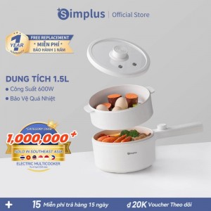 Nồi Lẩu Điện Đa Năng Simplus Dung tích 2L Bảo Hành Năm 1 Đổi