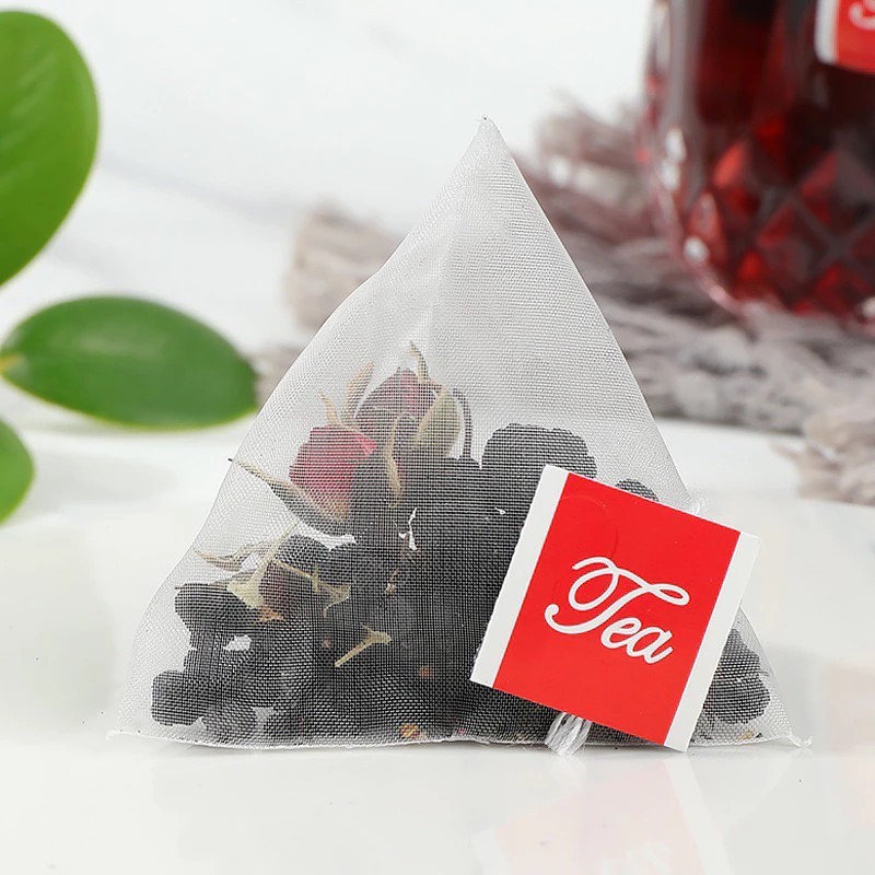 Combo of 20 Brown Rice Tea Bags, Black Goji Berry Tea Triangle Bags for Body Detoxification