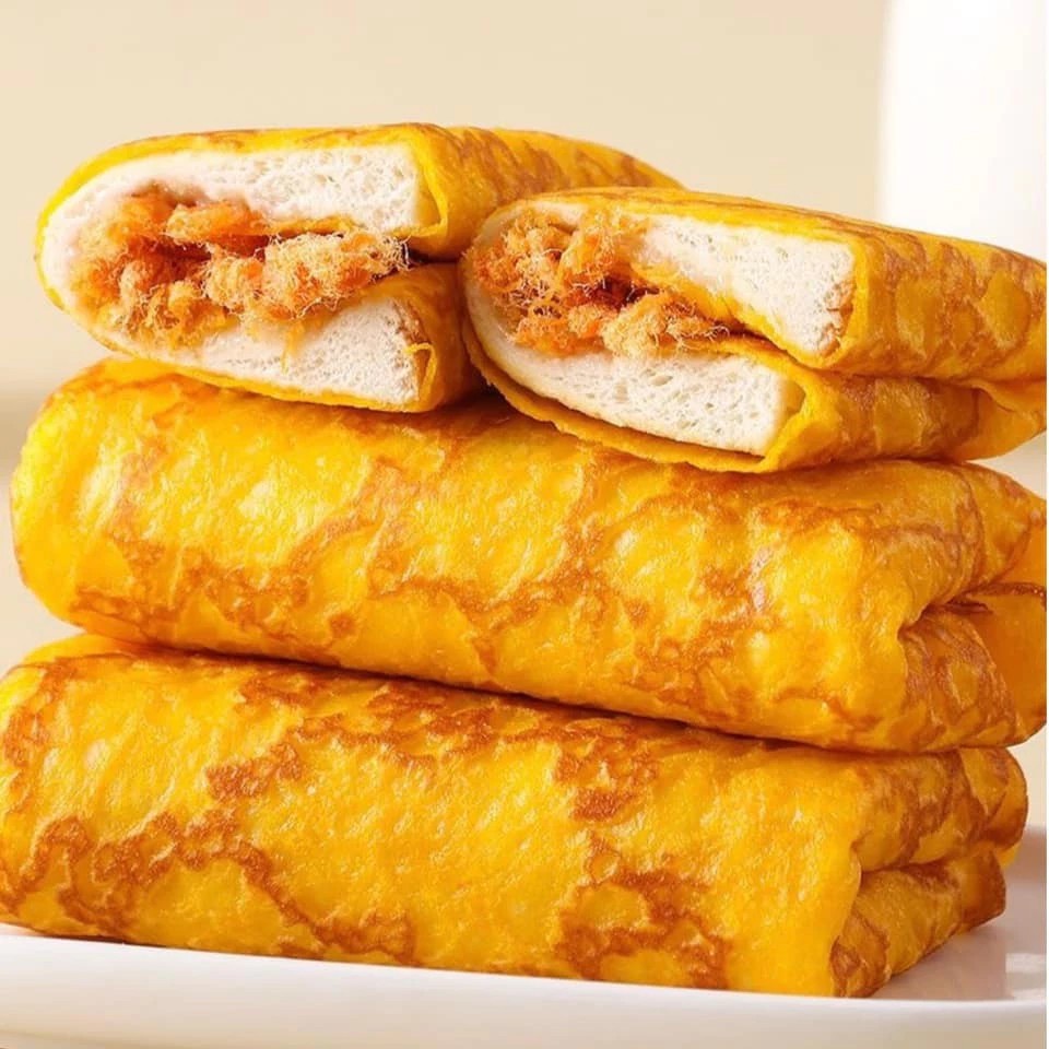 Delicious Pork Floss Roll Cake, 4 layers of flavor combined to stimulate your taste buds