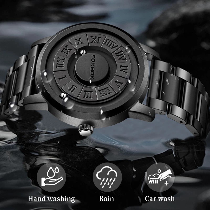 Foxbox Men's Stainless Steel Waterproof Magnetic Wrist Watch