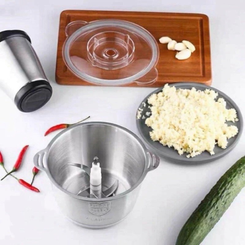 304 stainless steel meat grinder with 4 multi-function blades, 2500w capacity, mini handheld bear grinder
