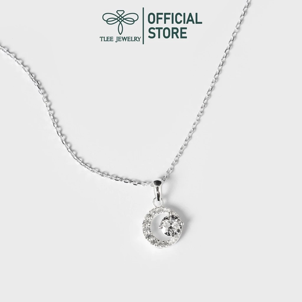 TLEE moon silver necklace for women with high-class stones TLEE JEWELRY D0128