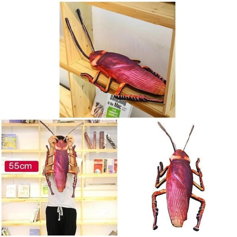 3D Simulation Cockroach Pillow Lifelike Cartoon Fake Cockroach Pillow