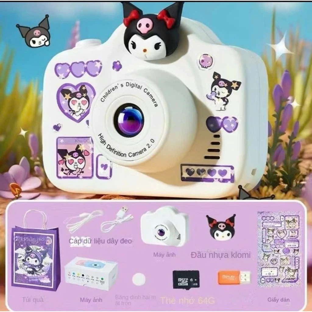 Digital Mini Dual Camera 2000W Pixel High Resolution Kuromi Cinnamoroll Melody