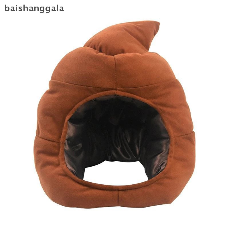 Baishanggala Creative Cute Shit Shape Plush Hat Funny Stuffed Toy Fake Poop Full Headwear ADS
