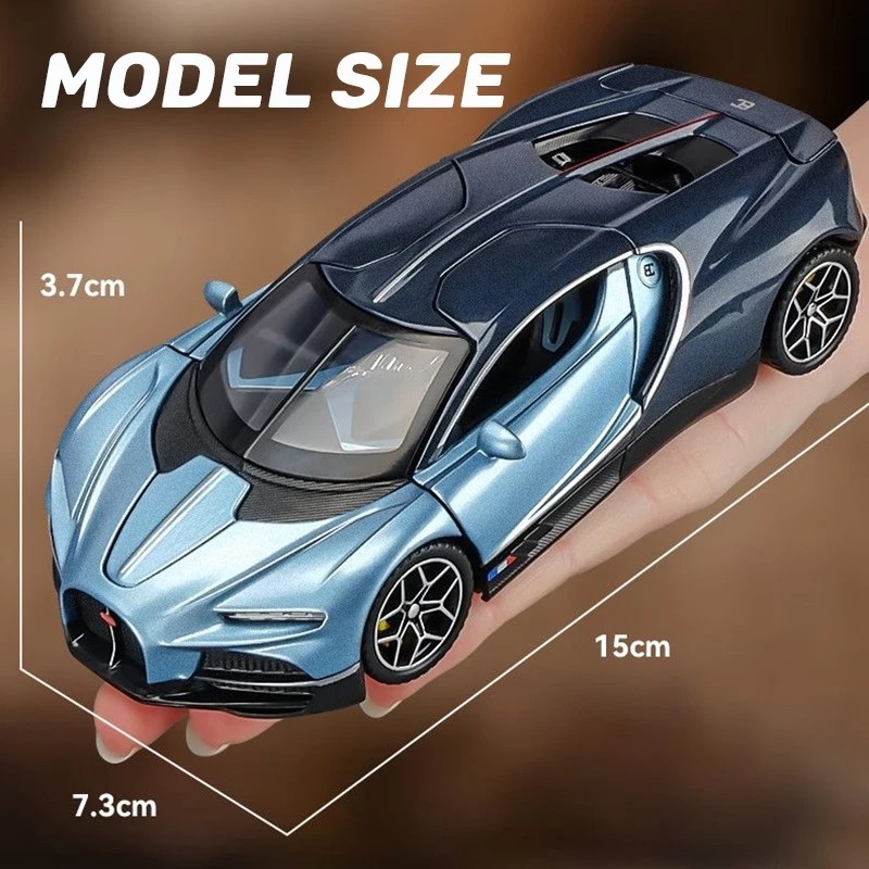Bugatti Tourbillon Alloy Car Model Scale 1:32 Light and Sound Effects Diecast Car Toy for Boys Birthday Gifts