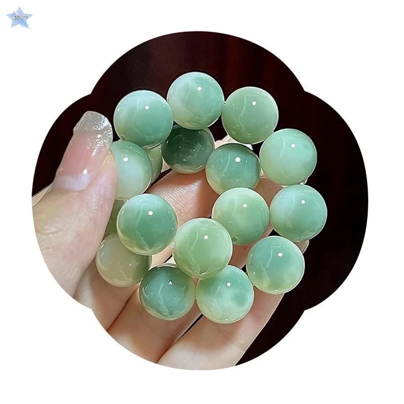 Gjcute Natural Bodhi Root Bracelet With Round Beads Buddha Beads Remembrance Bracelet VN