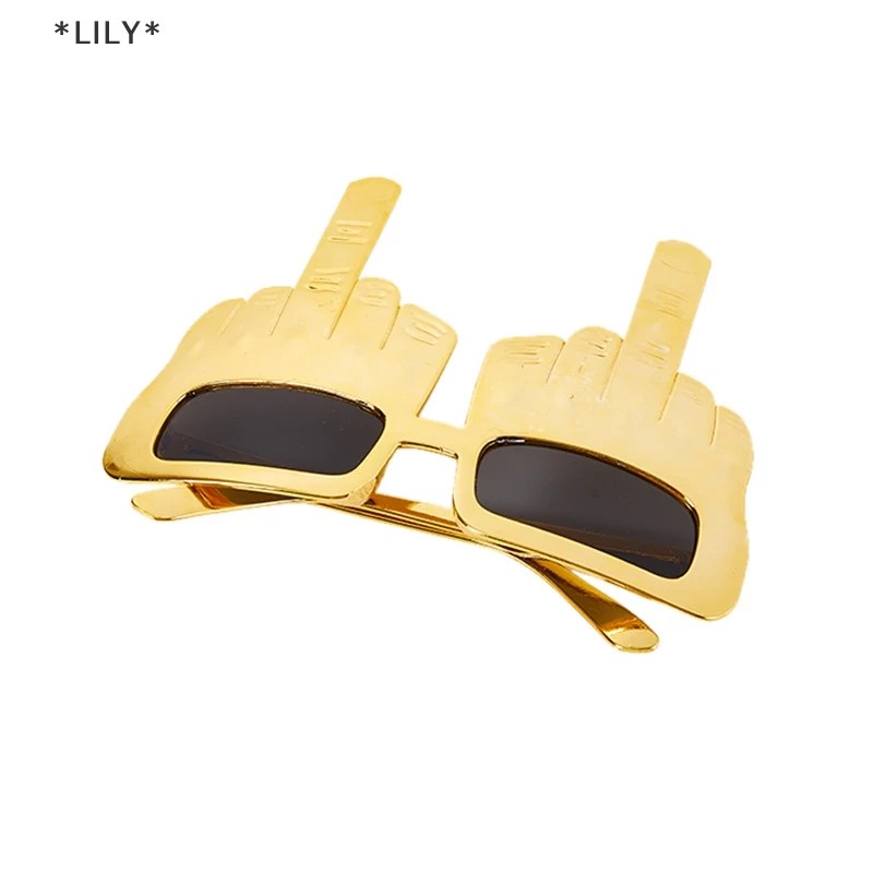 LILY Creative vertical middle finger side glasses props decoration fun Sunglasses uuu