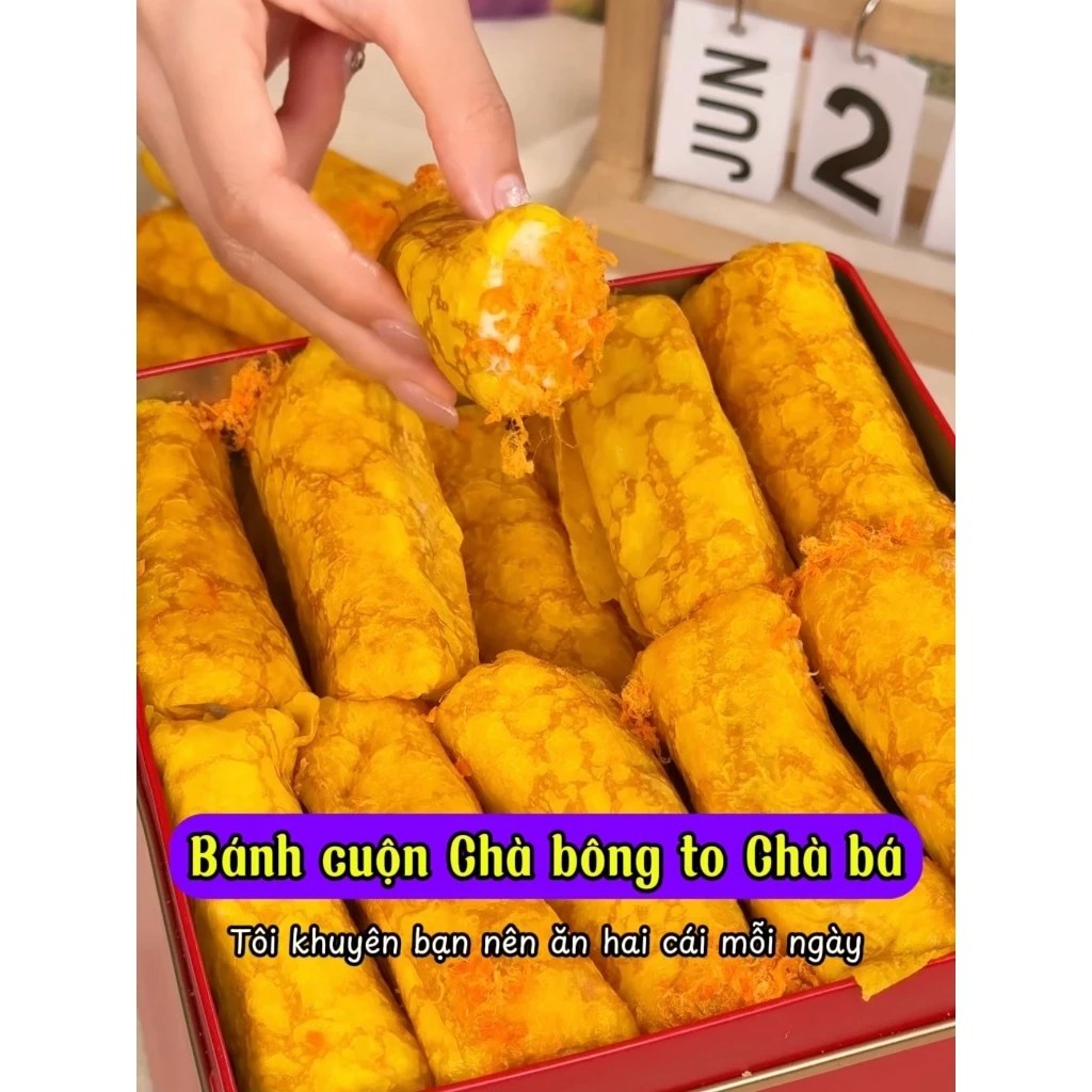 Delicious Pork Floss Roll Cake, 4 layers of flavor combined to stimulate your taste buds