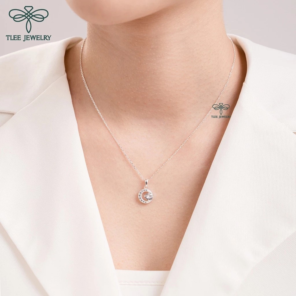 TLEE moon silver necklace for women with high-class stones TLEE JEWELRY D0128