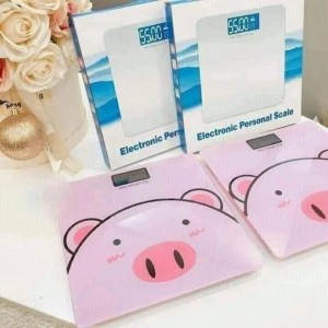 Electronic scale, pig-shaped health scale with battery and tape measure