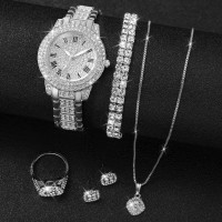 Fashion Stainless Steel Watch Strap with Rhinestones for Women
